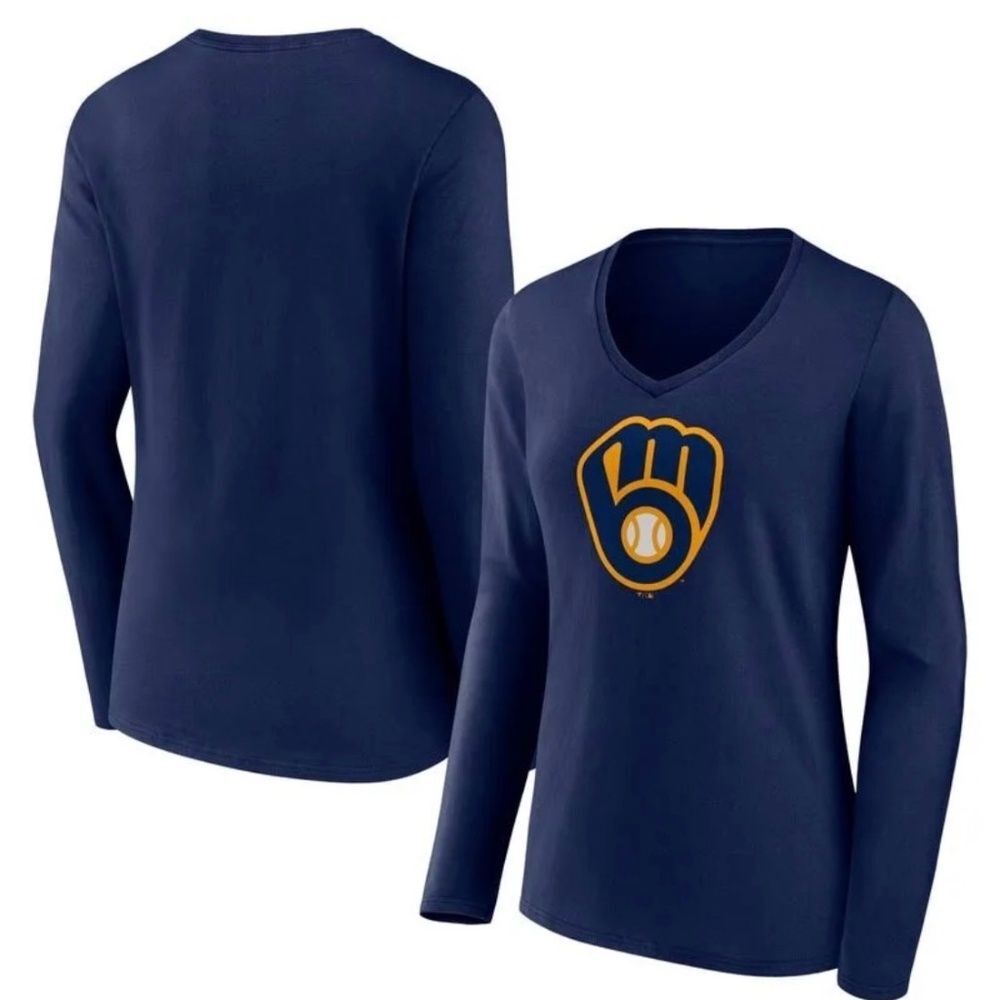 NWT Fanatics Milwaukee Brewers Long Sleeve T-Shirt Size S